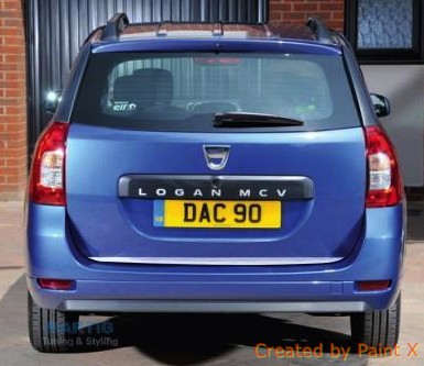 Chrome plating for Dacia Logan MCV on the rear door.